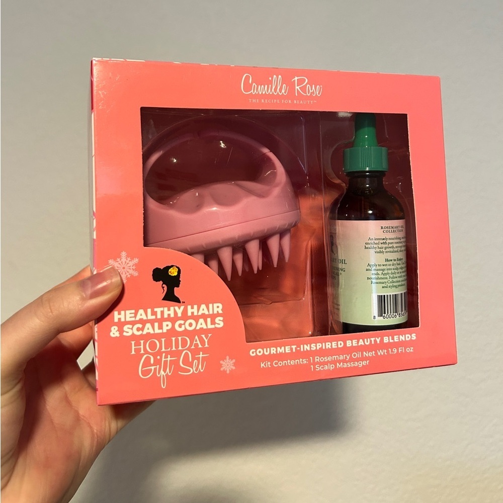 Camille Rose Healthy Hair & Scalp Goals Gift Set – Rosemary Oil + Scalp Massager